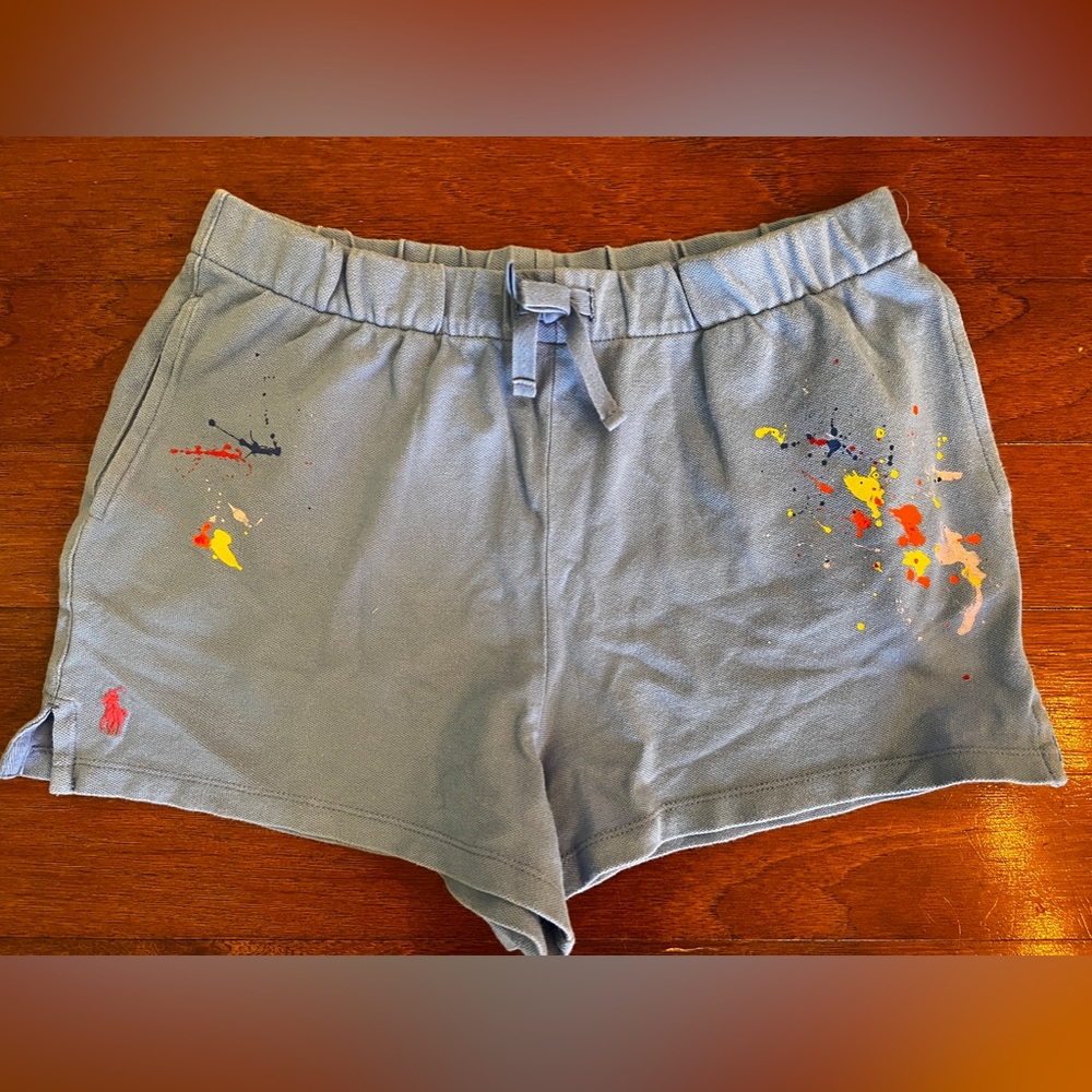 Girls- Ralph Lauren Blue Paint Splatter Shorts